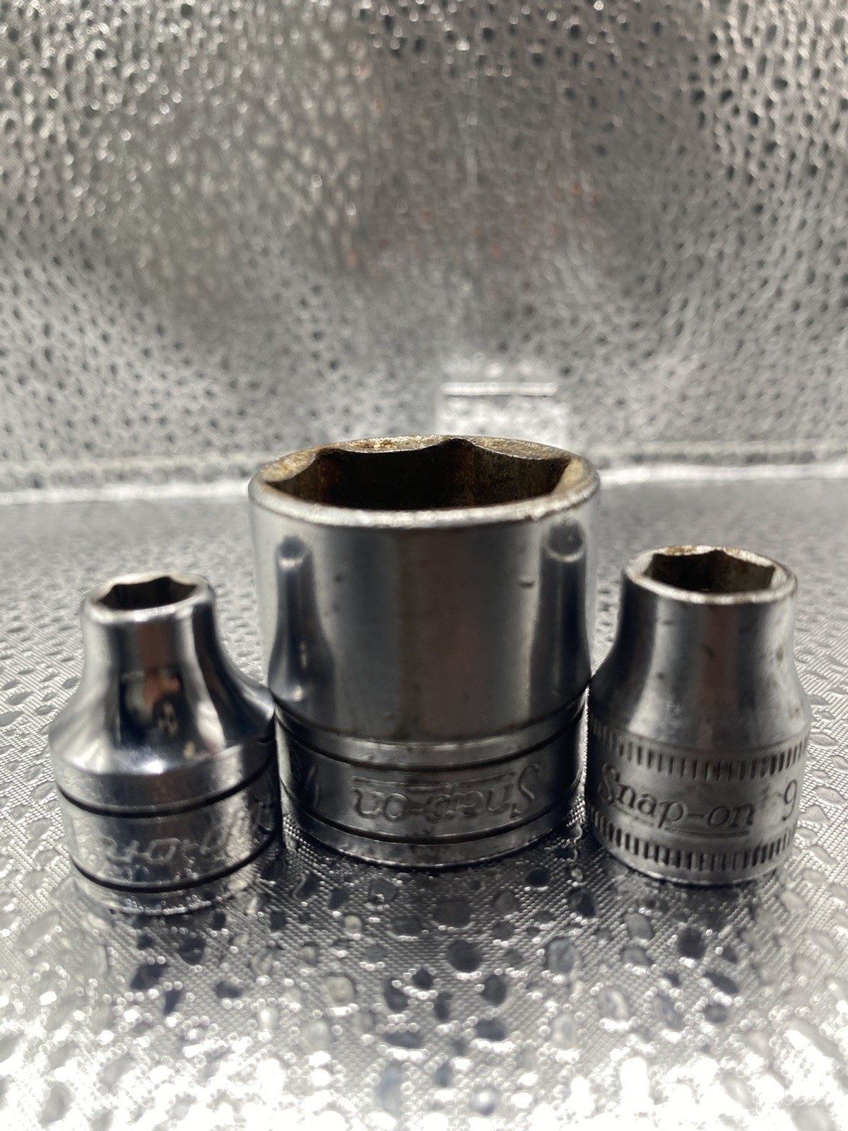 Bundle Lot of 3 Snap-On 3/8 Drive FS081 1/4″ Shallow Socket 9 FSM91 FS281 7/8