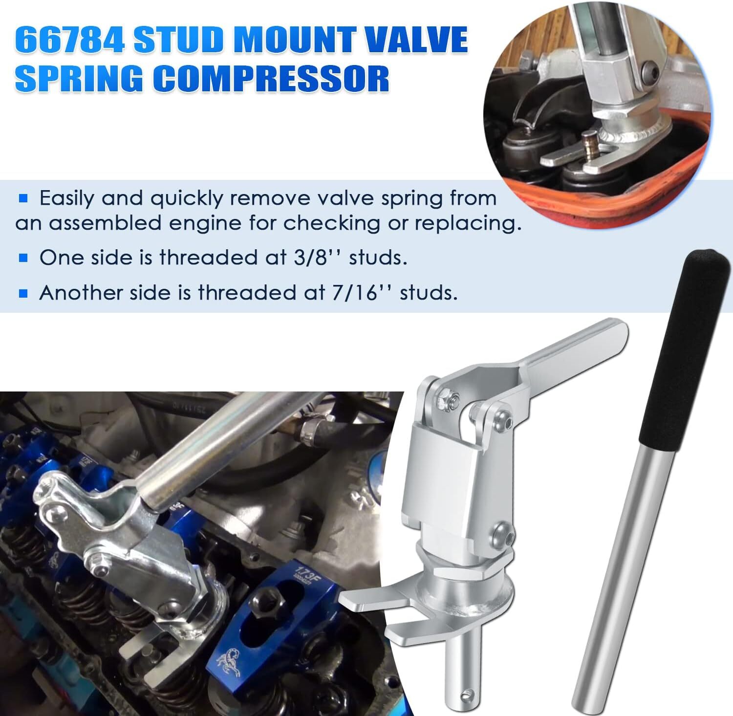 Valve Spring Compressor for 3/8″ and 7/16″ Stud Mount Rocker 66784