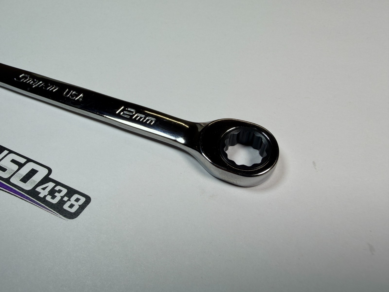 Snap-on Tools NEW 12mm Metric 0° Non-Reversing Ratcheting Combo Wrench SOXRM12A