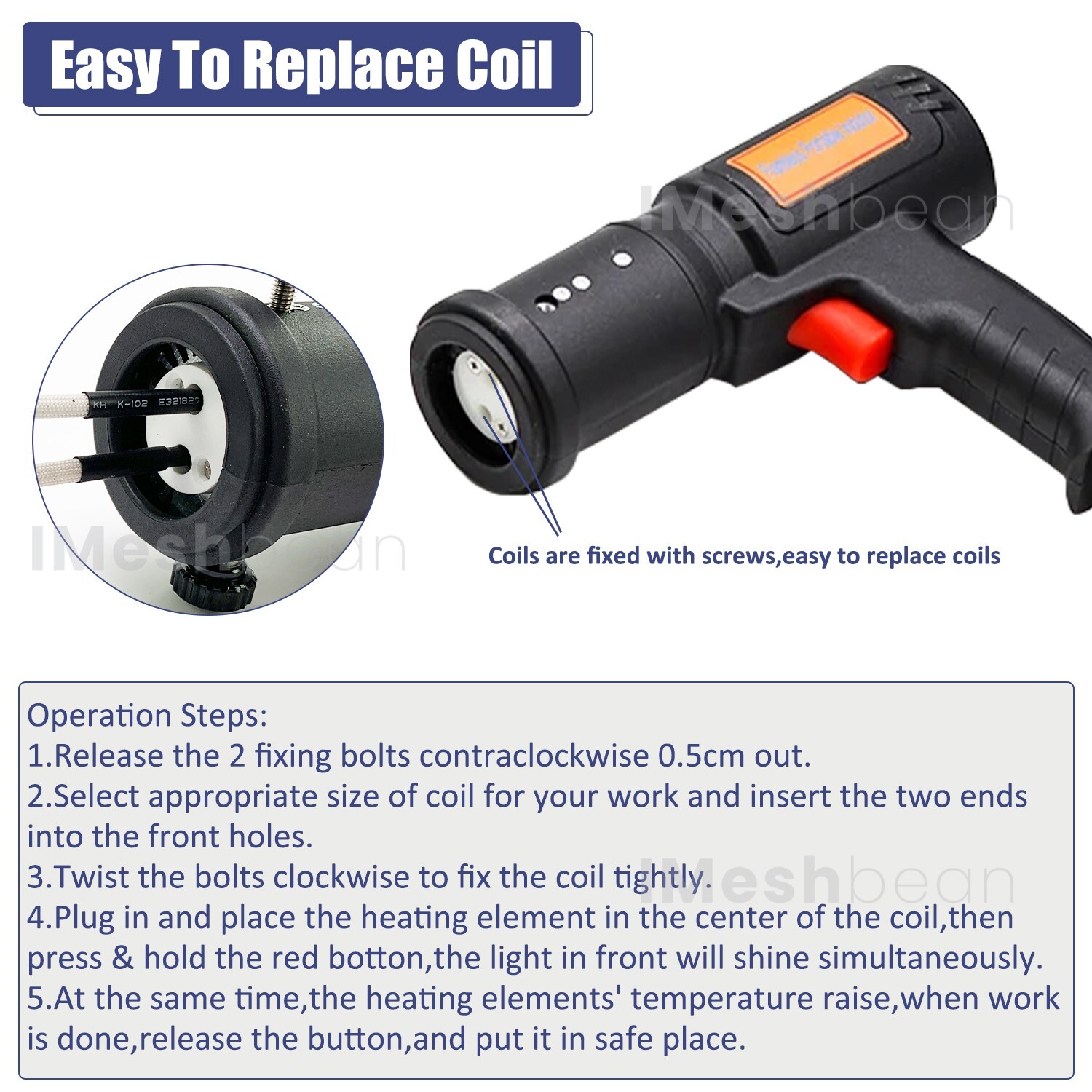 1500W Magnetic Induction Heater Kit Tool for Automotive Flameless Heat+10 Coils
