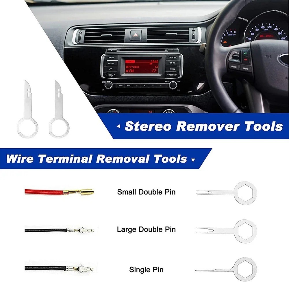 19Pcs Car Trim Removal Tool Kit Clip Panel Dash Radio Pry Tools Set