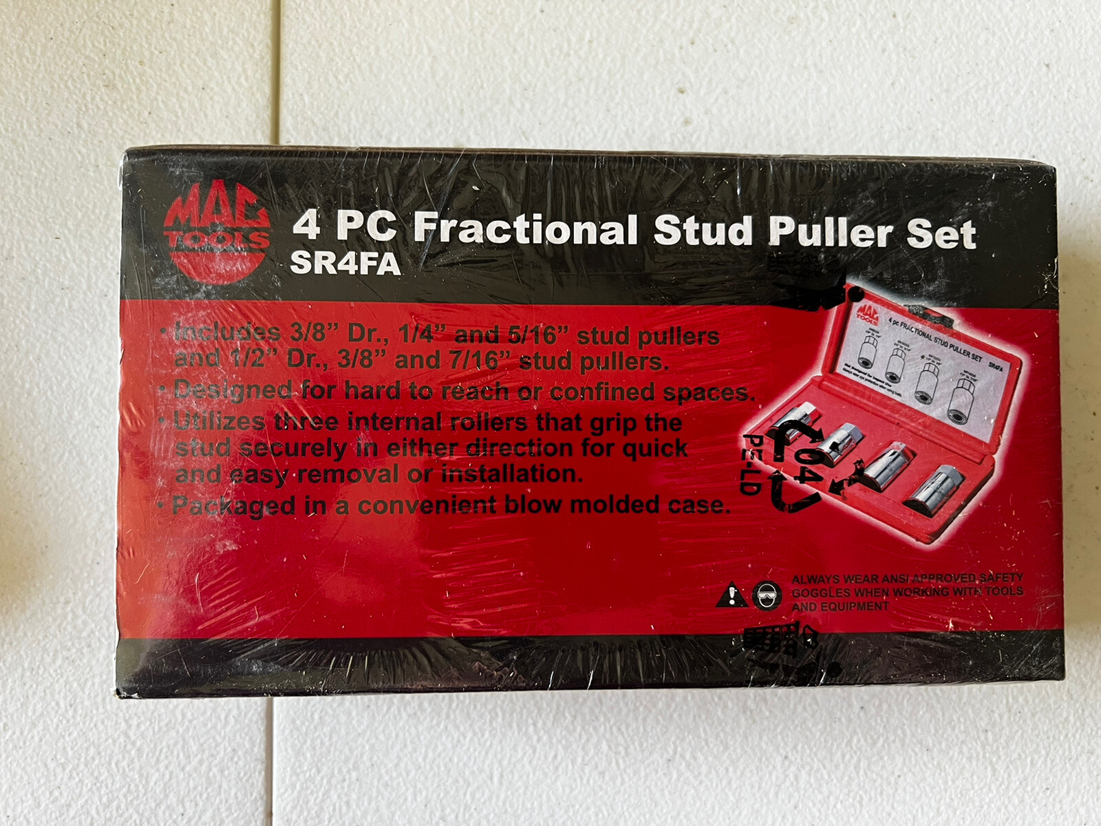 MAC Tools 3/8″ & 1/2″ Drive SAE 4 Pc Stud Puller Set SR4FA