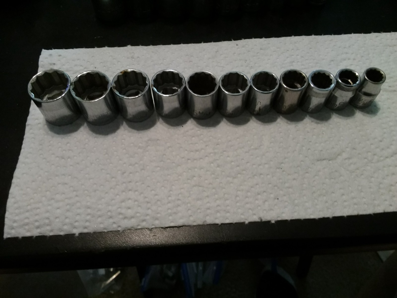 Craftsman Tools 11 piece 3/8″ Drive Metric Shallow Socket Set 9mm-19mm 12pt USA