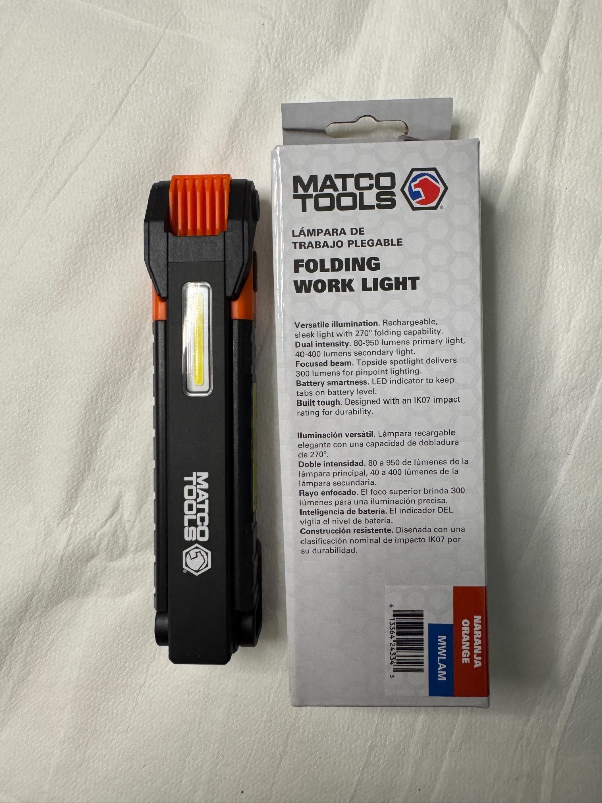 Matco Tools Cordless Folding Work Light MWLAM – Orange