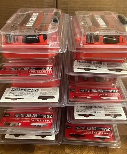 LOT OF 7 Craftsman 26 Pc SAE Metric Socket Set Palm Ratchet CMMT12004