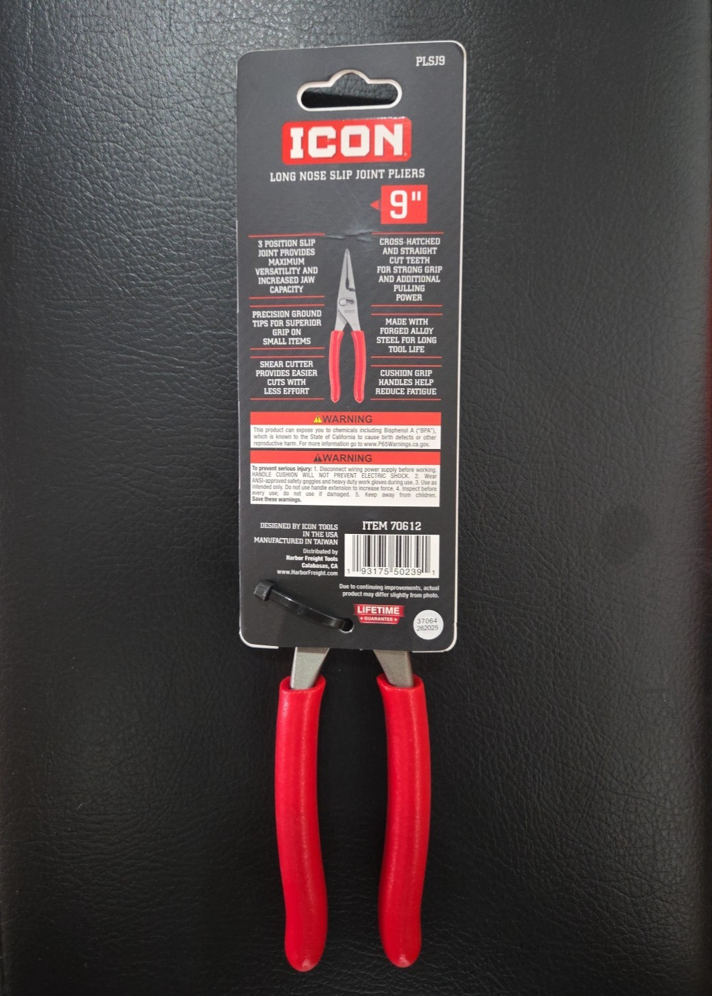 Icon 9″ Long Nose Slip Joint Pliers