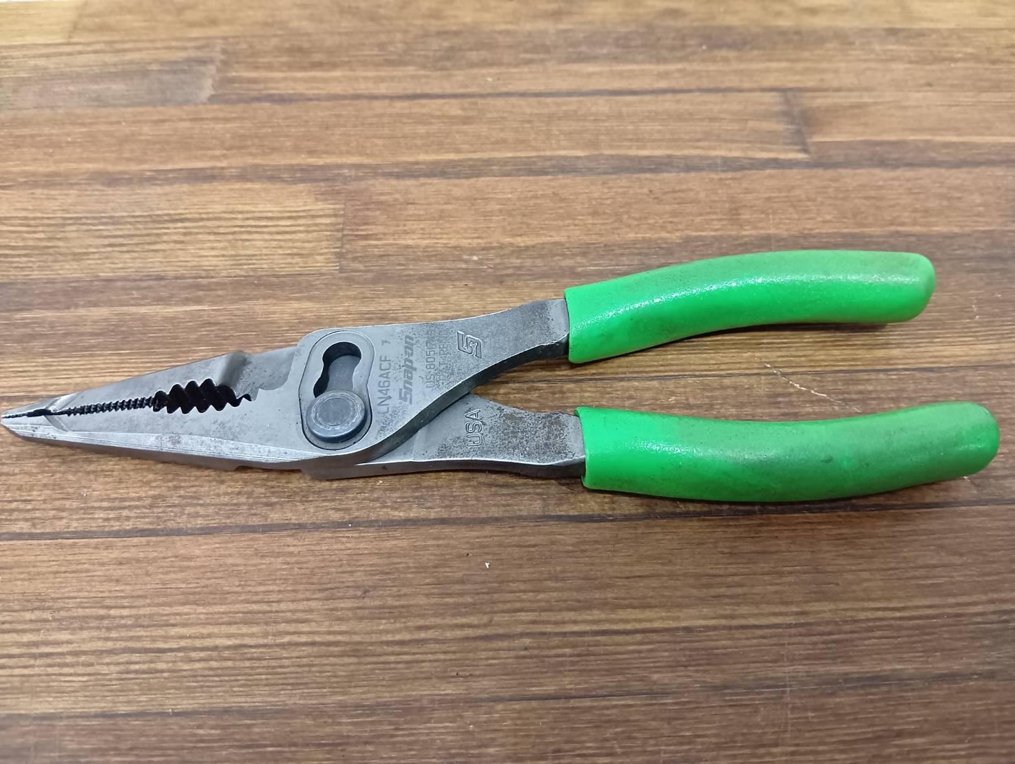 SNAP ON 7″ Soft Grip Long Nose Slip Joint Pliers LN46ACF USED