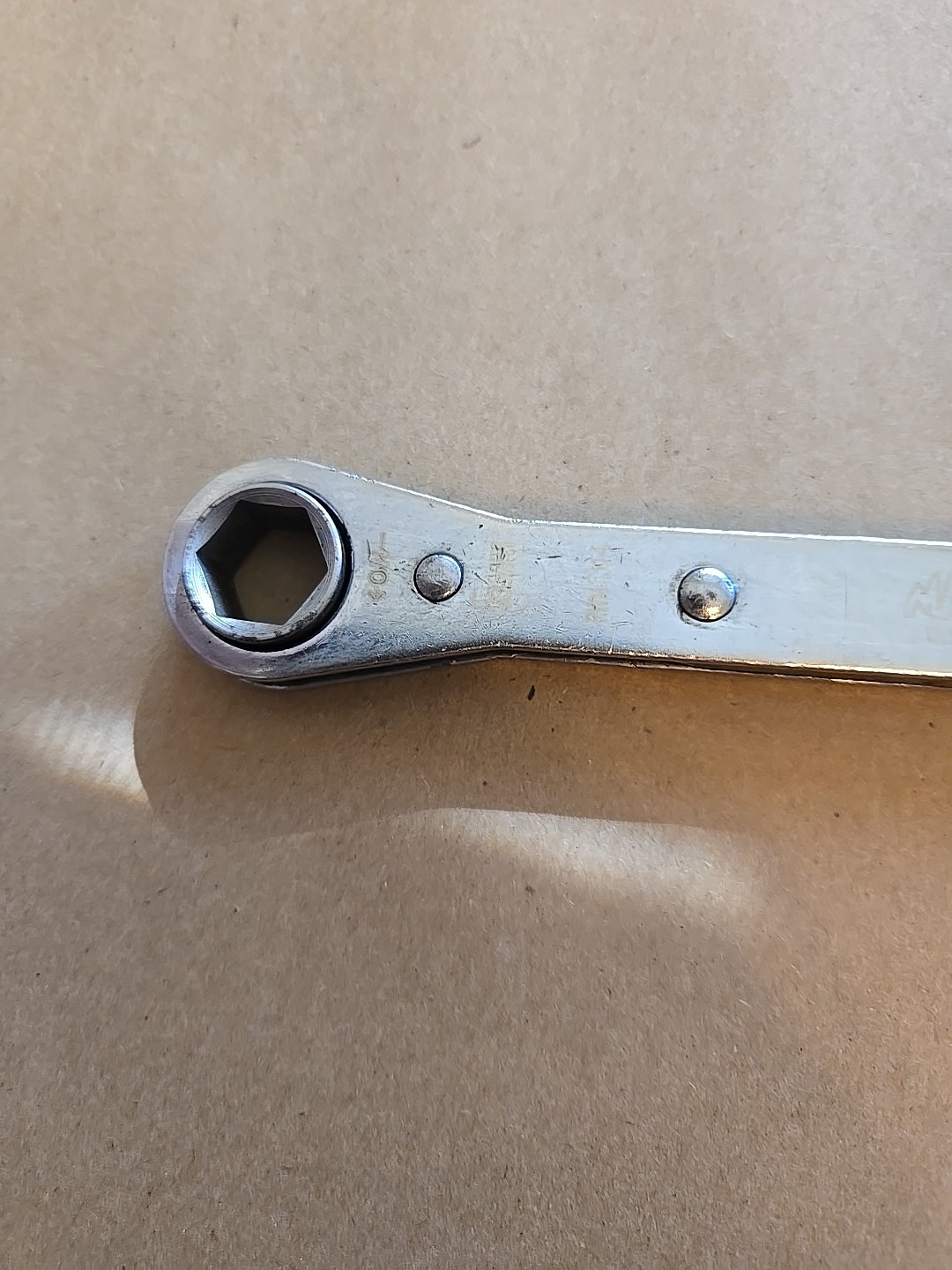 Mac Tools 13MM-14MM 6PT Metric Chrome Ratcheting Box Wrench USA RWM1314