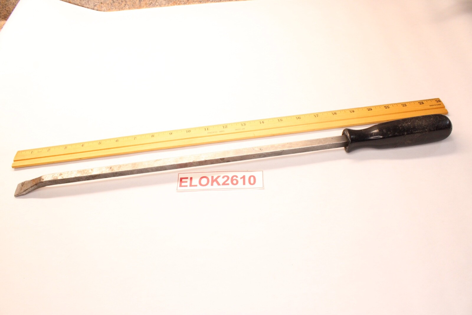 Unbranded 23″ Long Angled Tip Pry Bar Mechanic Hard Black Handle