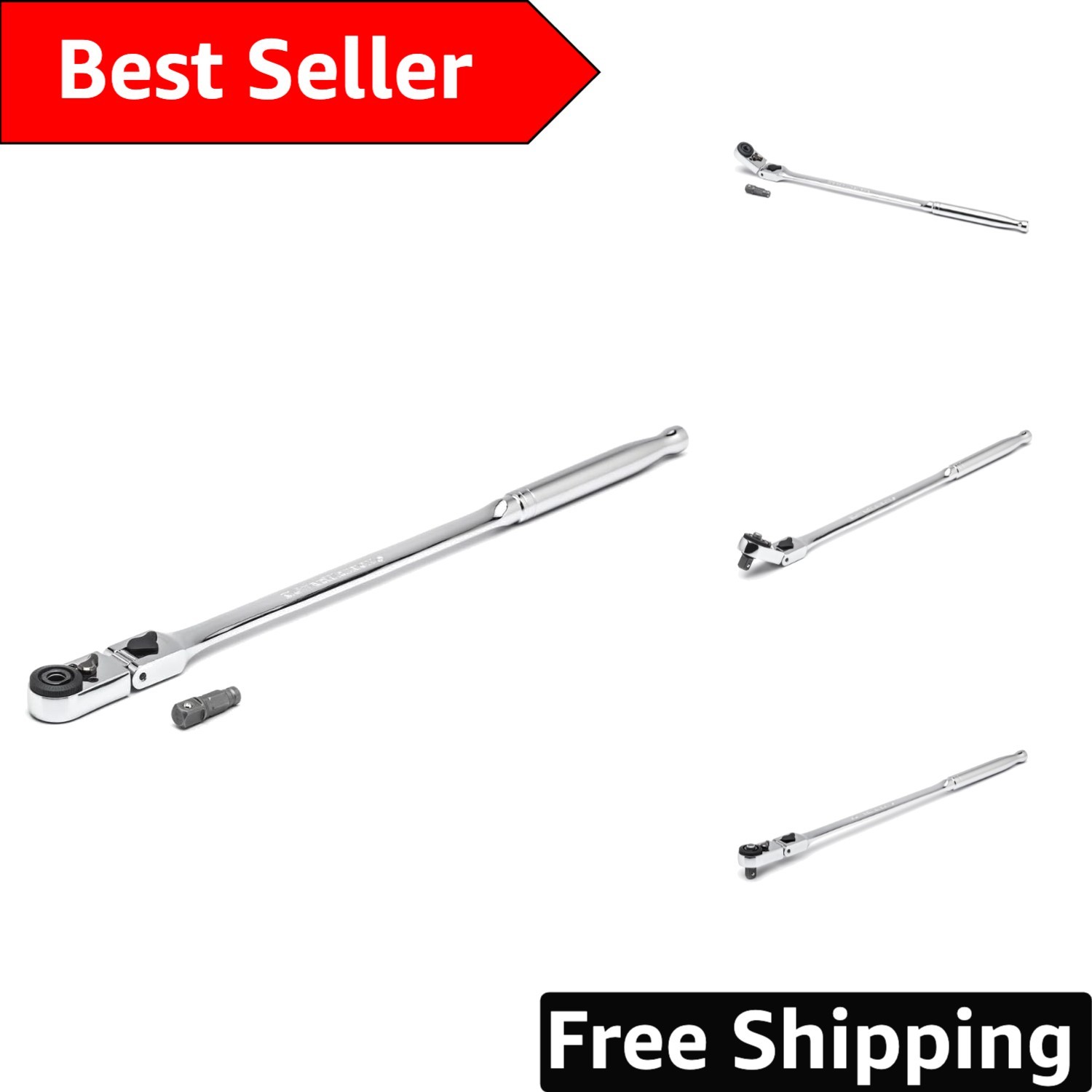Versatile 1/4» Drive 72 Tooth Flex Ratchet with Quick Release, 12» Length