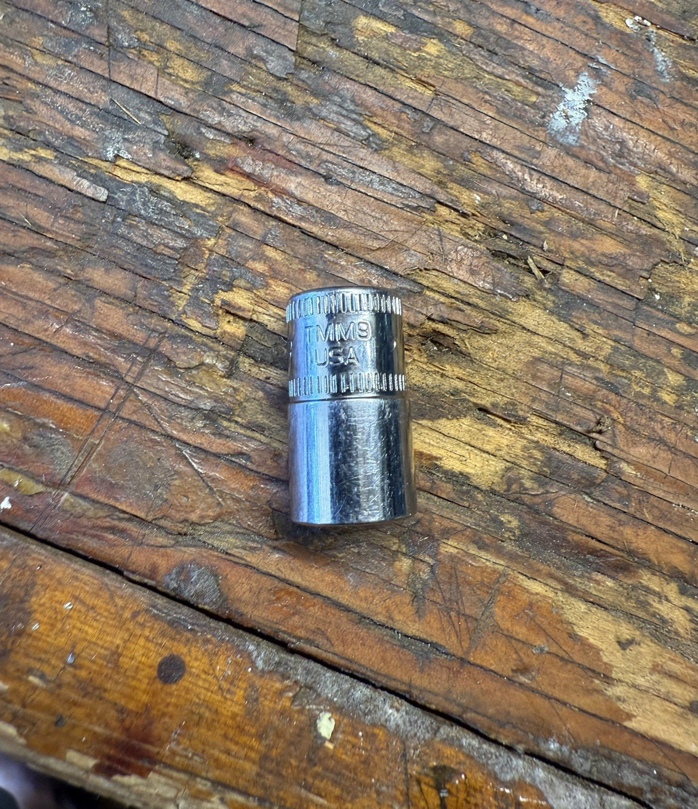 Vintage Snap On TMM9 9mm 1/4” Drive Chrome Socket