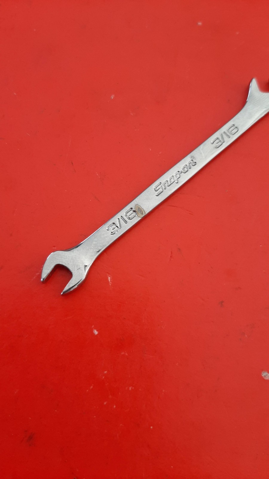 Snap-on Tools 3/16″ 15°/60° Offset Open-End Ignition Wrench DS1212A ENGRAVED 225
