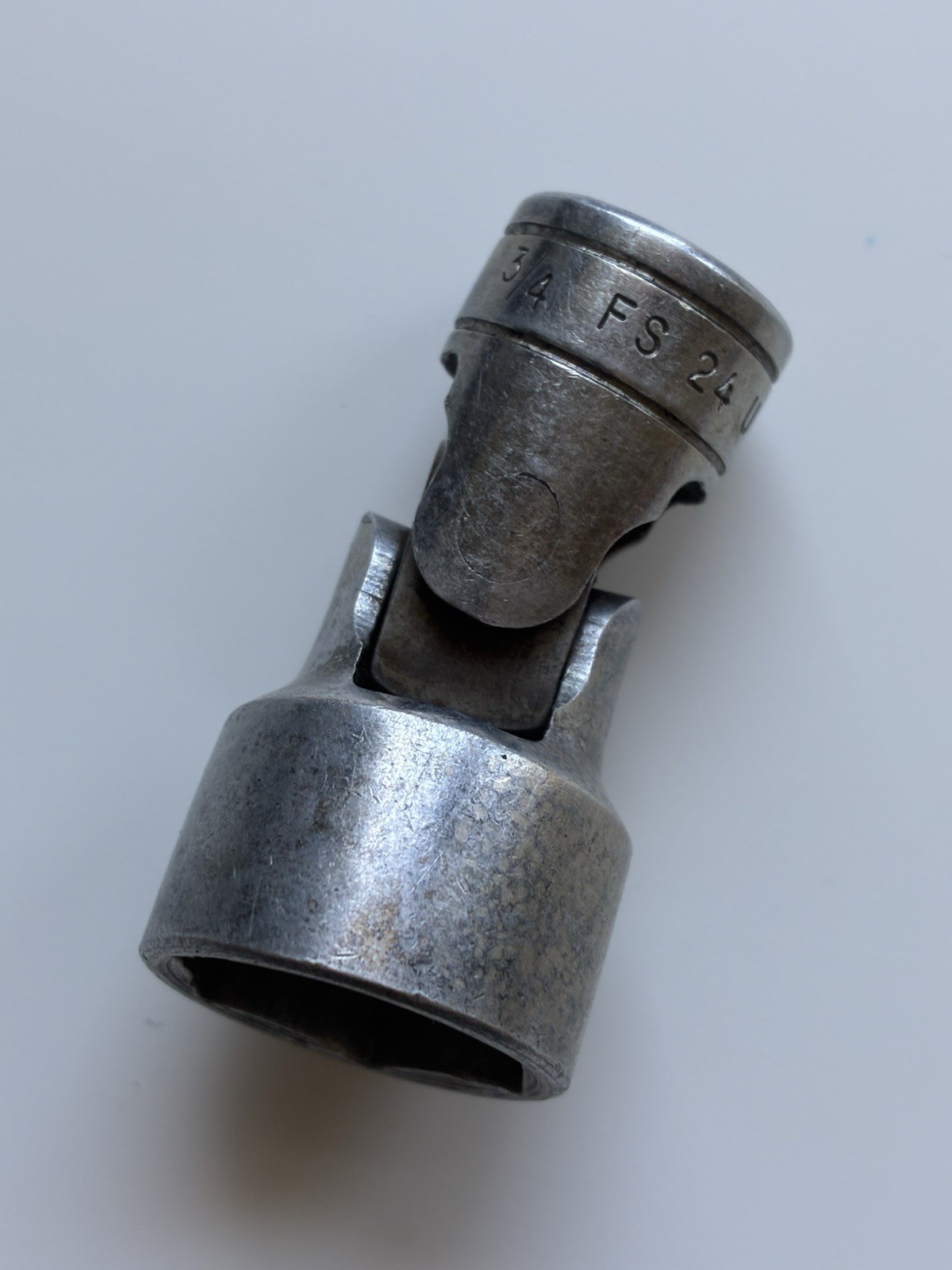 Vintage Snap-on tools USA SAE 3/8″ Drive 3/4” Chrome 6 Point Swivel Socket FS24
