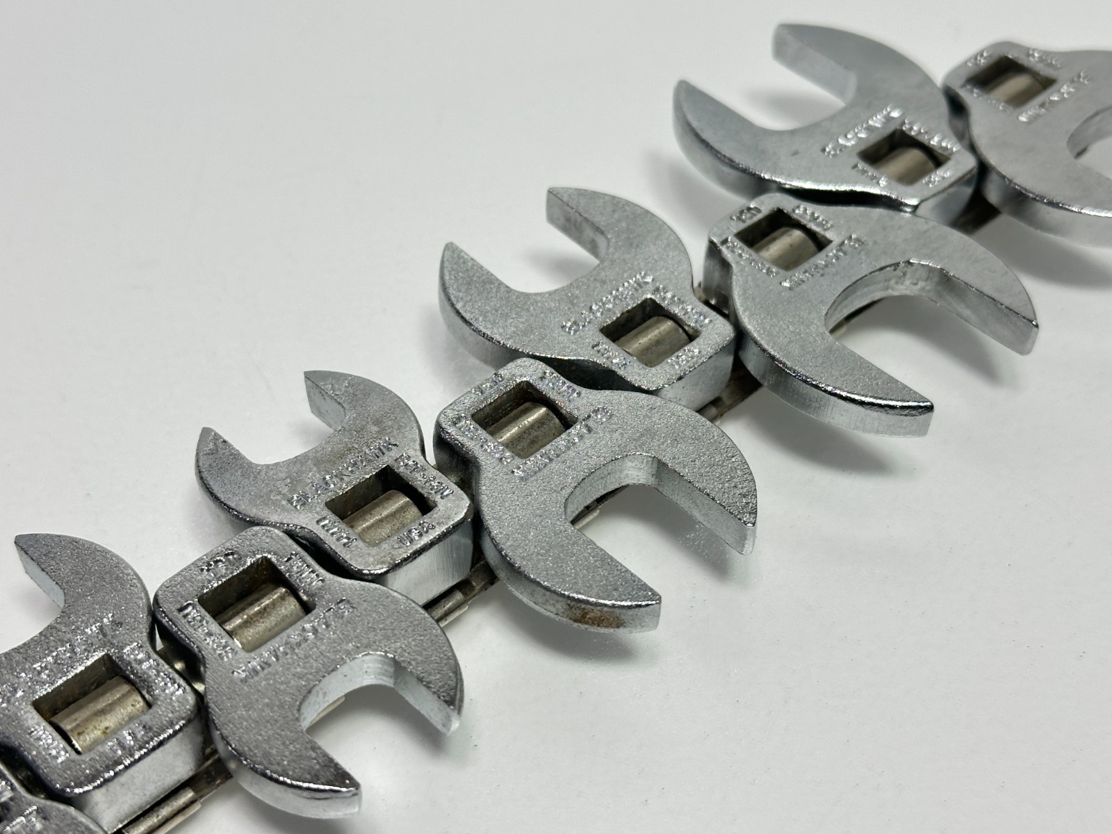 NOS Blackhawk USA PROTO 10pc Metric 10mm-19mm Open-End Crowfoot Set, 3/8″ Drive