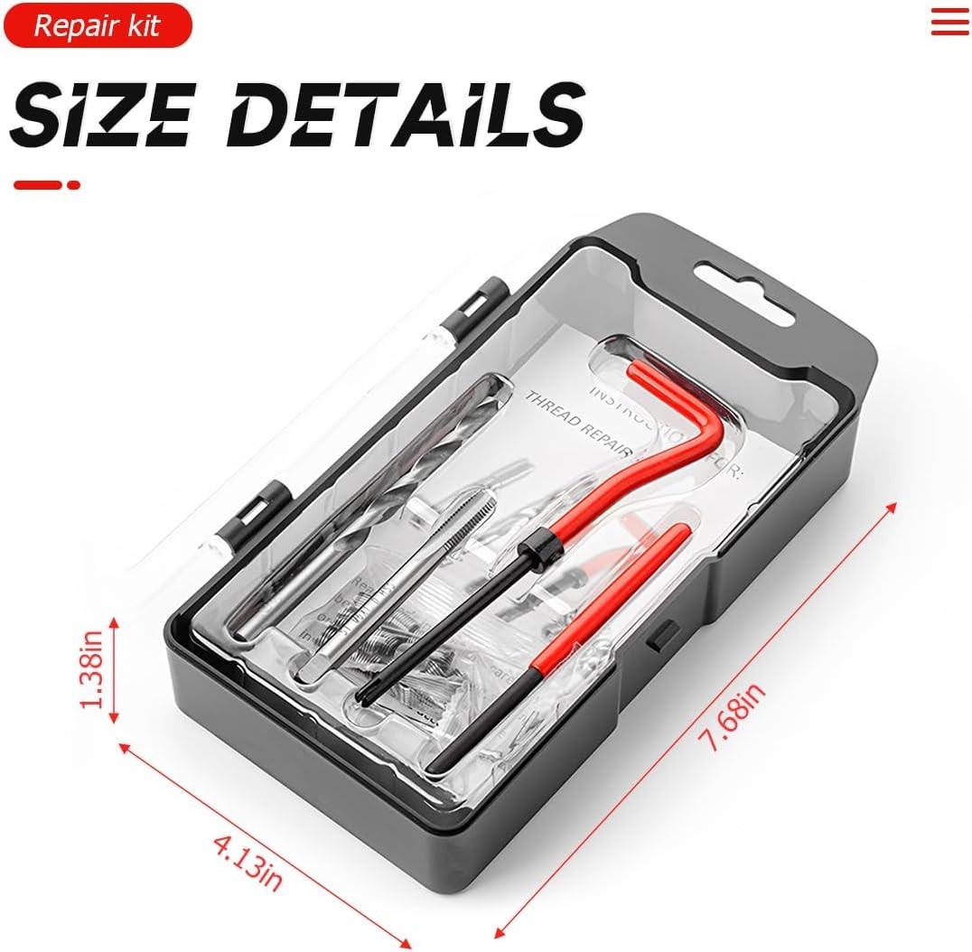 Auto Repair Tool Set for Damaged Threads M6 x 1.0mm | High-Speed Steel & Inserts