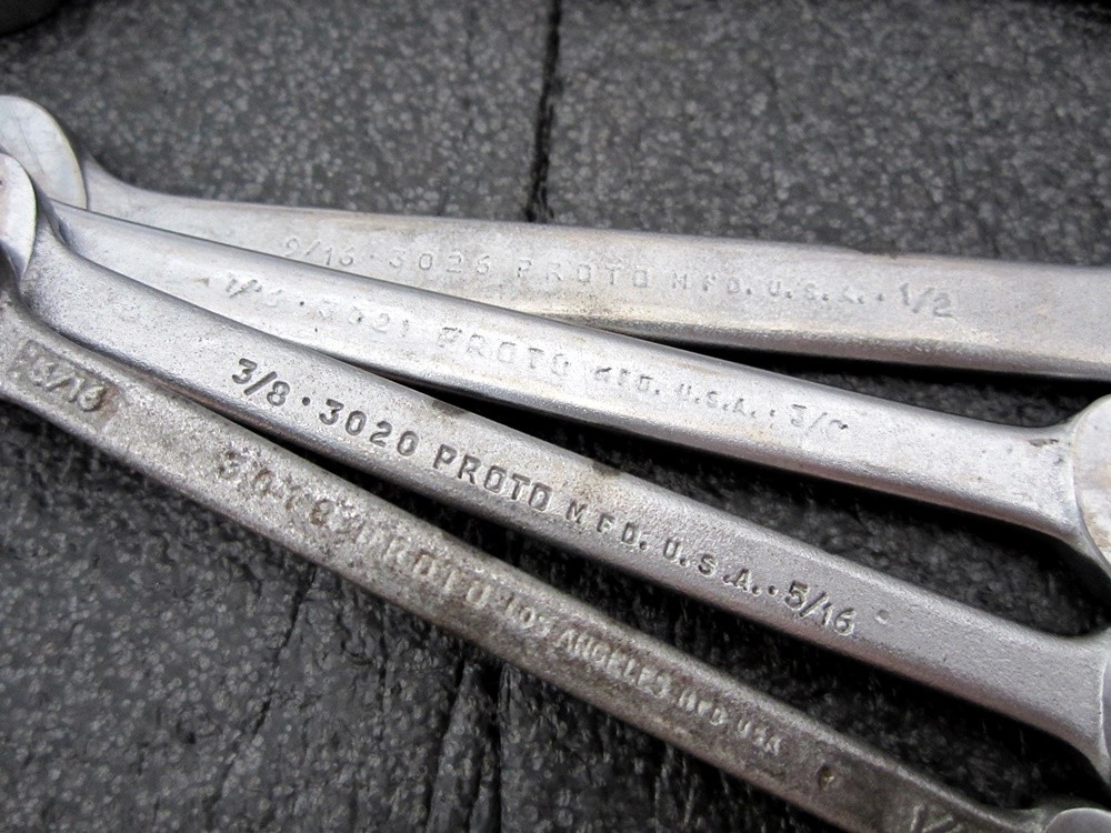 Vintage Proto 10pc SAE Open End Wrench Made in USA