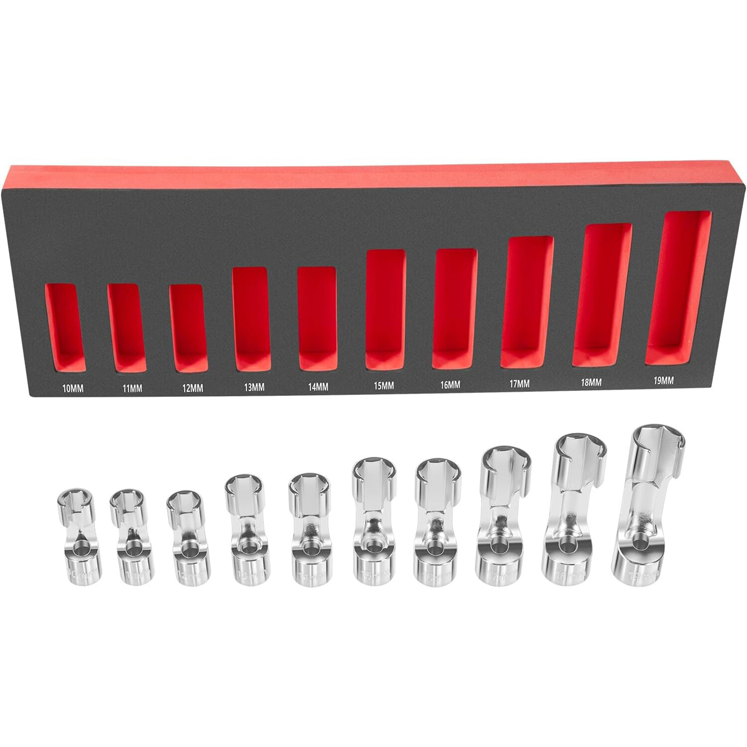 12030 10 Piece 3/8″ Drive Flare Nut Socket Set 10/11/12/13/14/15/16/17/18/19mm