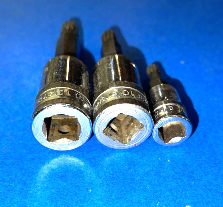 SNAP-ON TOOLS 3 PIECE METRIC TRIPLE SQUARE SOCKET DRIVERS 8MM, 10MM, 12MM