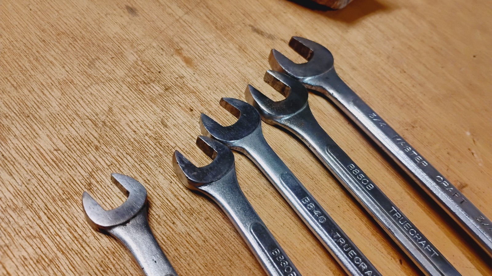 Vintage 5Pc TRUECRAFT SAE,Saltus,Flex Head Wrench Set 12 Pt. 3/4,5/8,9/16,1/2,7/