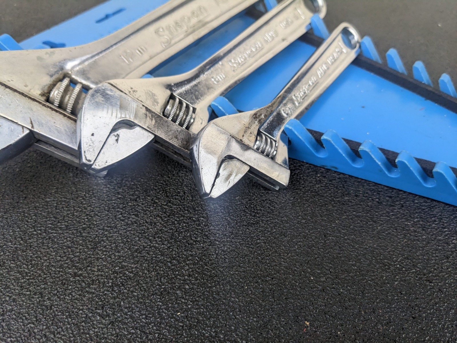 #bg039 Snap-on 3pc Vintage Adjustable Wrench Set AD6 AD8 AD12 USA
