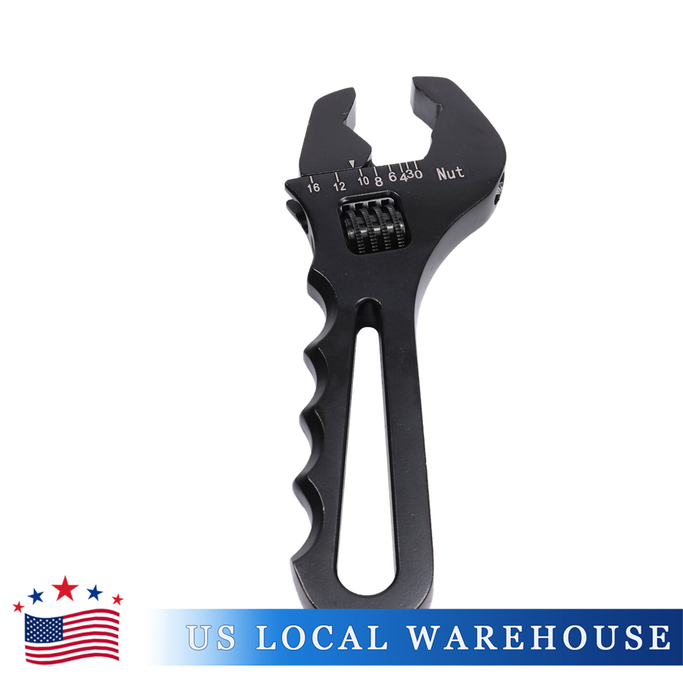 Black Adjustable Wrench Aluminum Tool Spanner Fit For Hose End Fitting 3AN-16AN