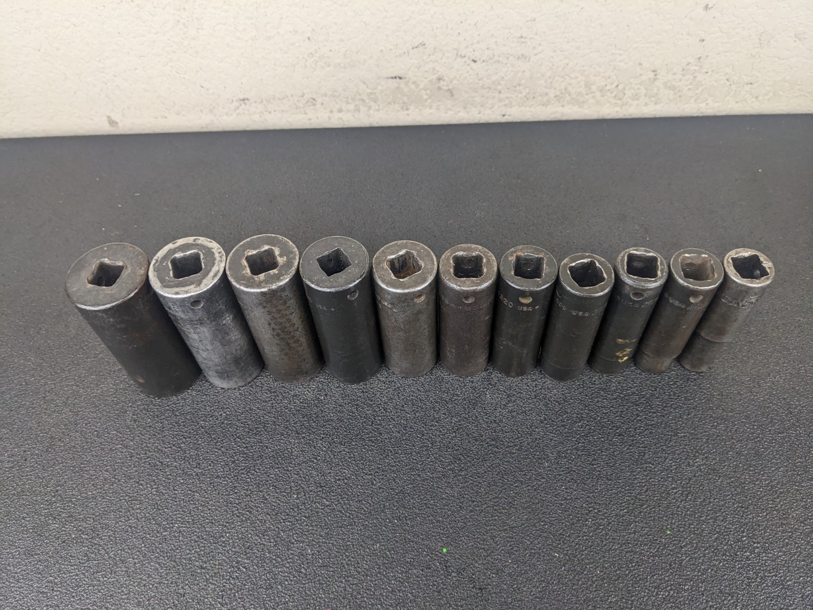 #as294 Snap On SIM 1/2″ Drive 7/16″ 1-1/16″ SAE Deep 6 Point Impact Socket Set