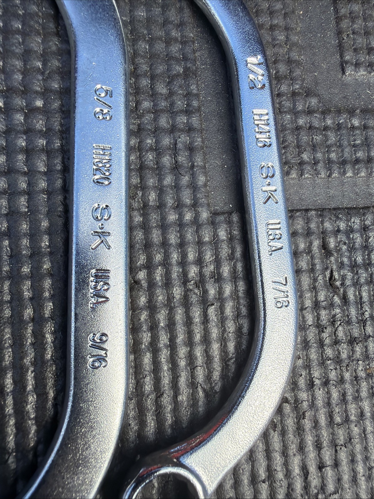 Rare SK Tools USA 2pc Obstruction Distributor Crescent Moon Wrenches H1600 H1820
