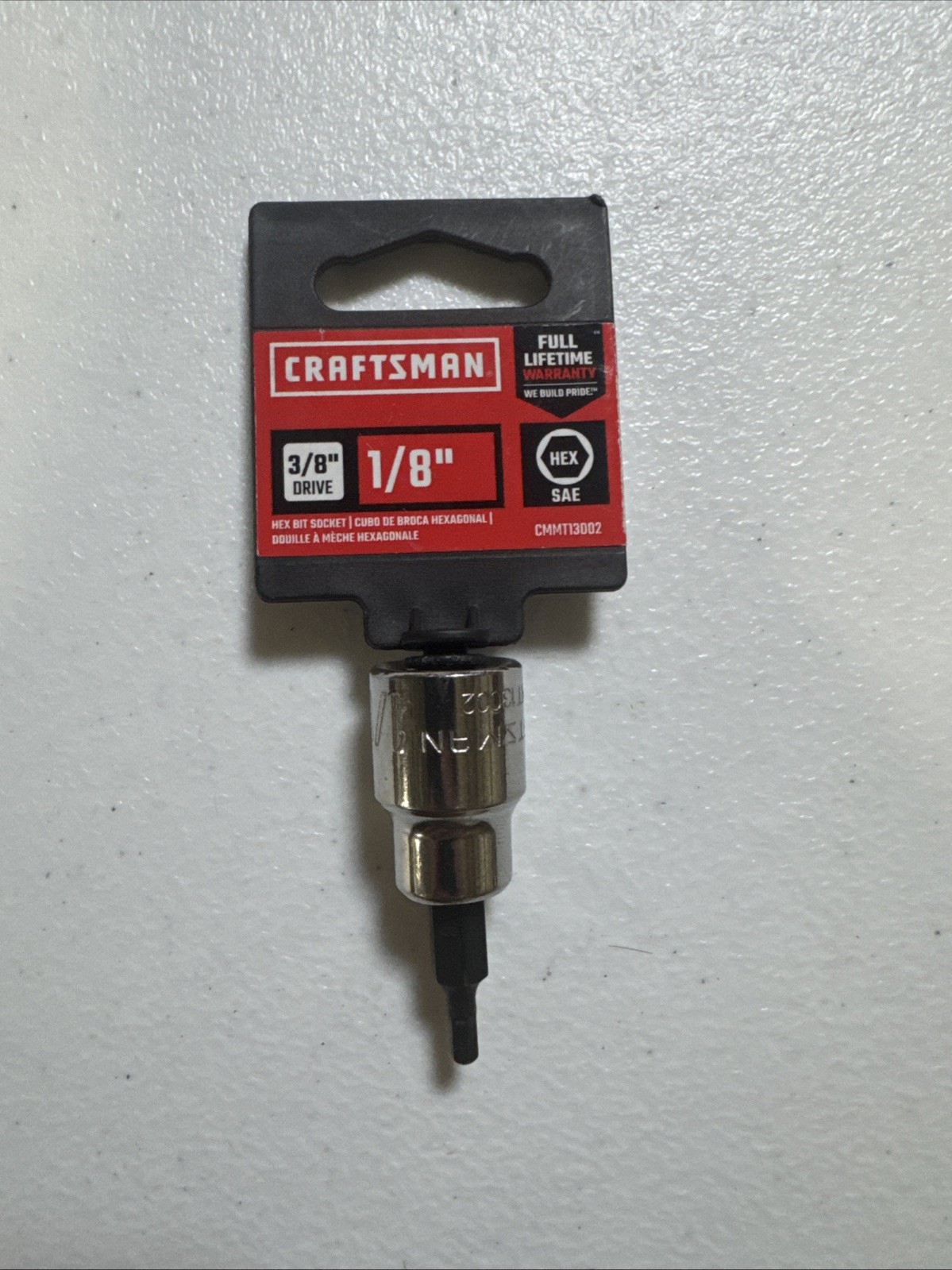 Craftsman Hex Bit Socket 3/8 in Drive 1/8 in Bit CMMT13002 Durable