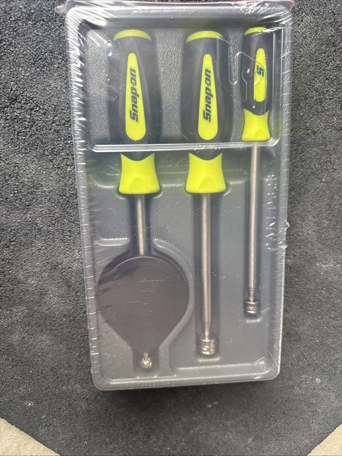 For SNAP ON Yellow 3pc Soft Grip Magnetic Pickup Tool & Mirror Set PTM30hv