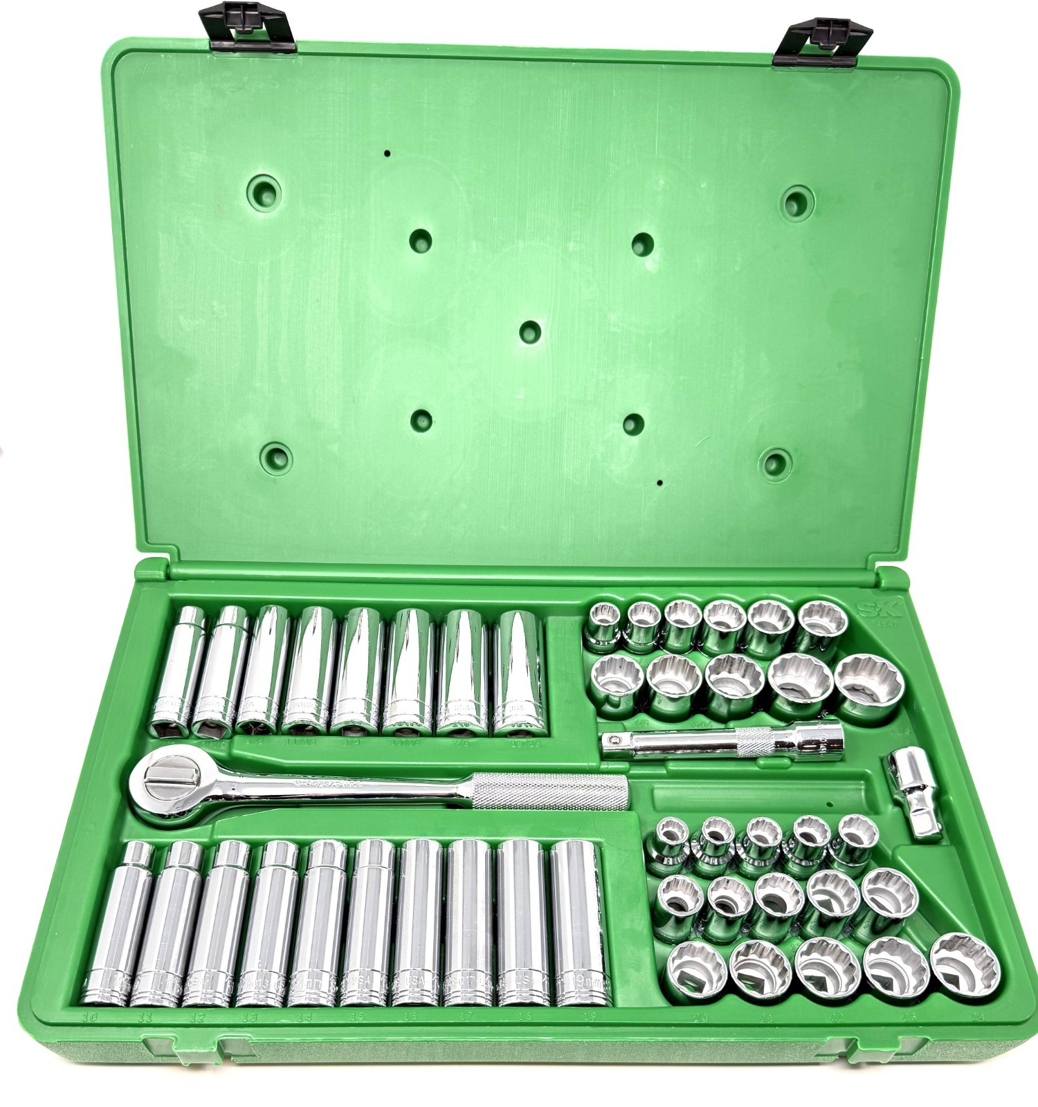SK 4147 1/2″ 47 Piece 12 Pt Standard & Deep Metric & SAE Socket Set
