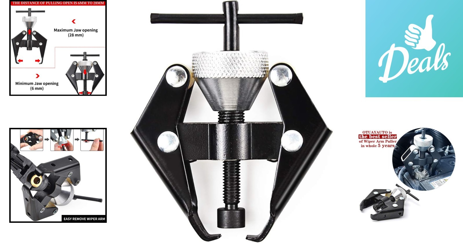 Metallic Finish Battery Terminal and Wiper Arm Puller Tool – Safe & Easy Removal