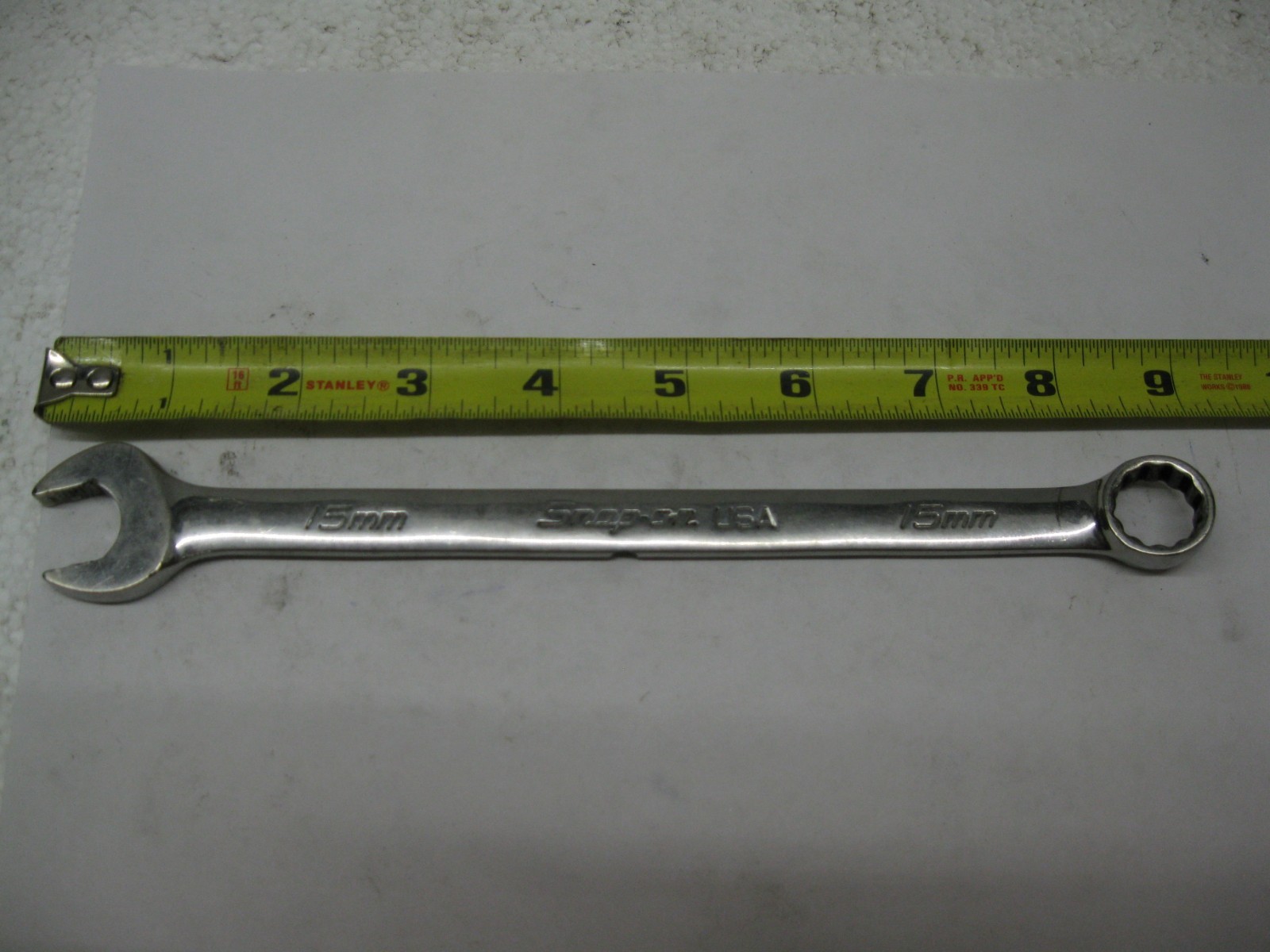 Snap-on tools SOEXM15 15mm 12 Point Metric combination Wrench USA Lot#TBD12-2A