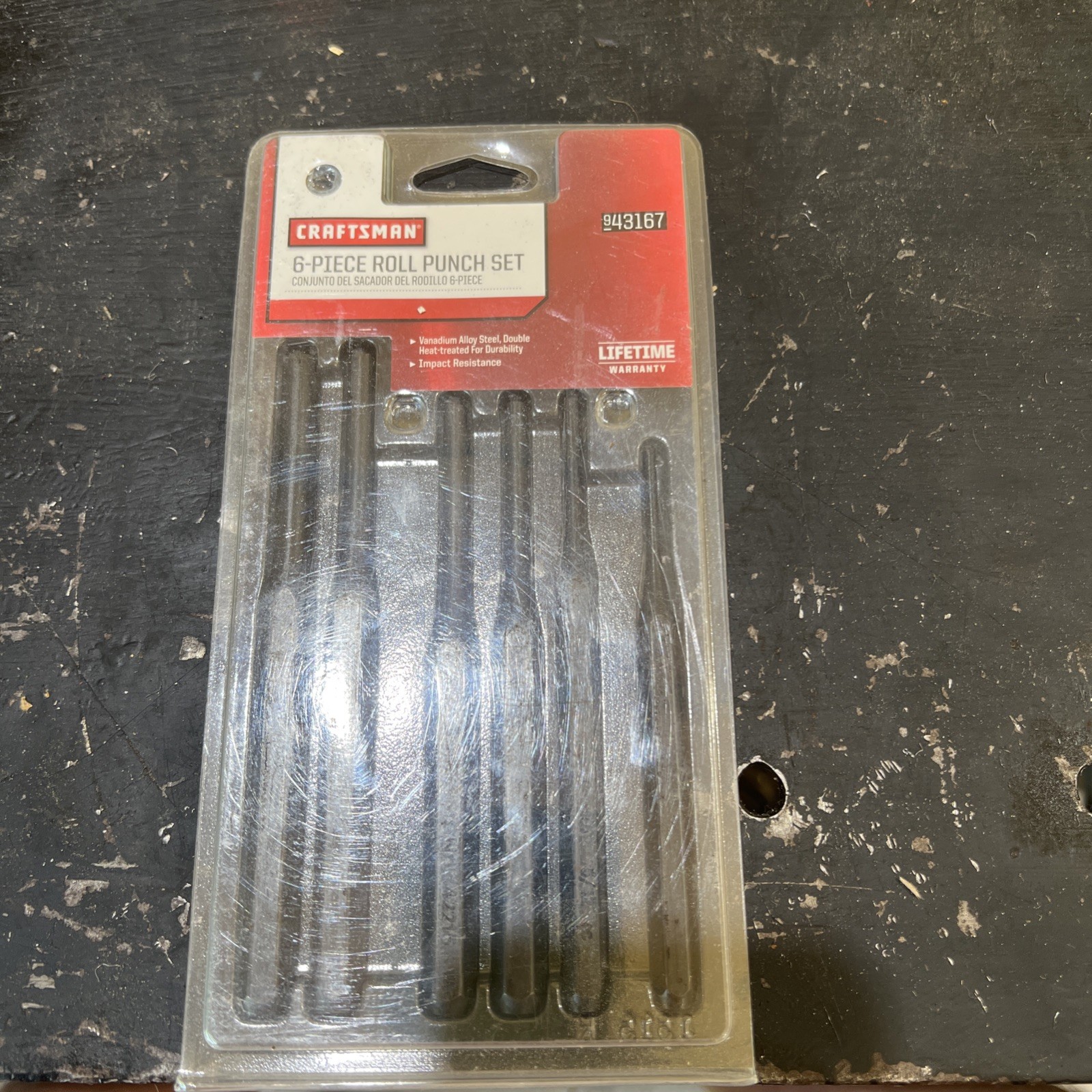 NOS SEARS Craftsman USA 6pc Roll Pin Punch Set Gunsmith Western Forge 43167
