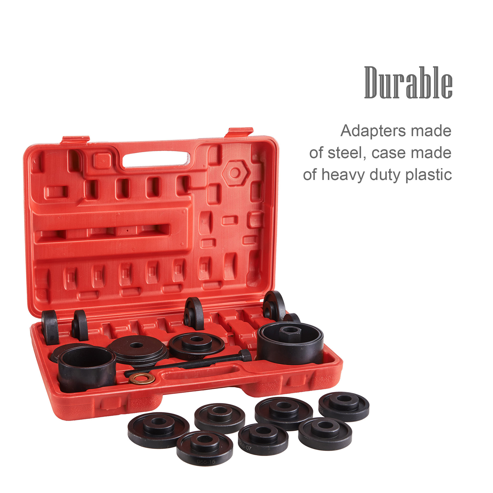 OMT 23pcs Front Wheel Bearing Press Kit Removal Adapter Puller Pulley Tool Case