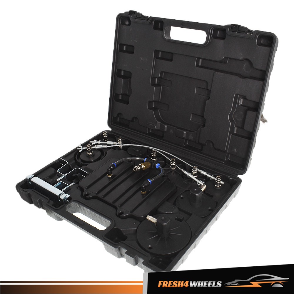 Portable Pneumatic Air Pressure Kit Brake & Clutch Bleeder Valve System Tool Set