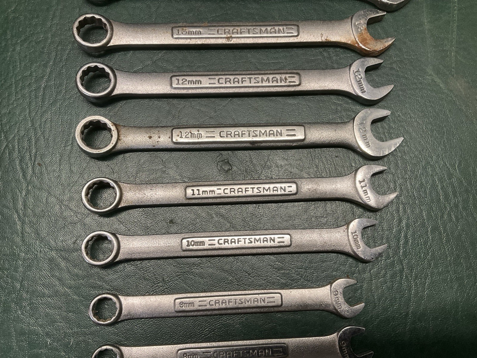 Vtg Craftsman SAE & Metric 12 Point Wrench lot -V- USA 15/16″ – 1/4″ & 18mm-7mm