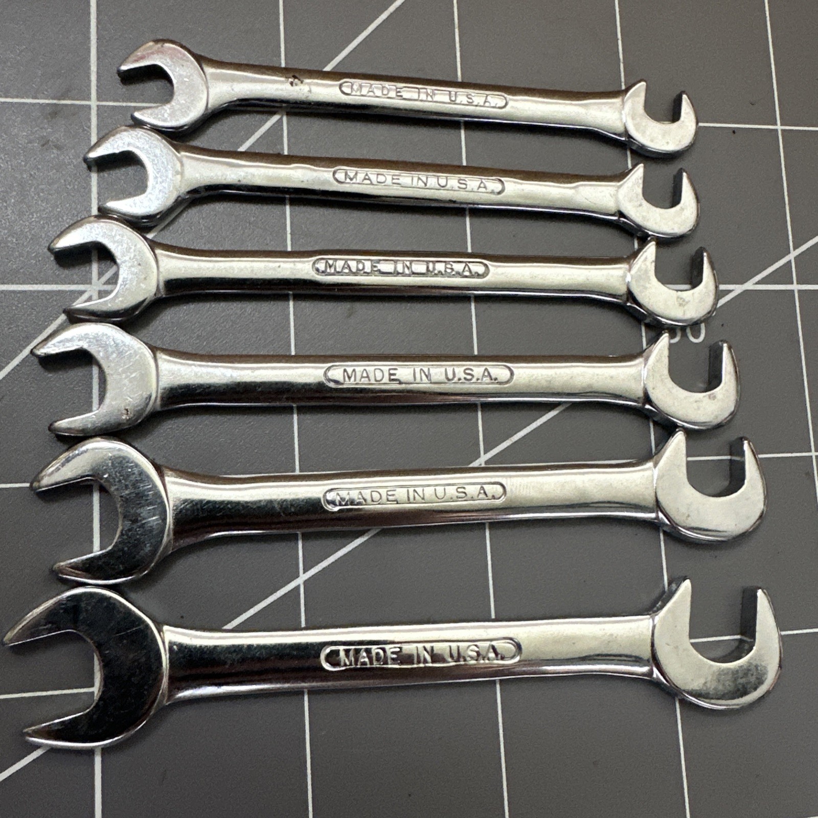 Vintage USA Made By EE 4 Way Angle Ingintion Electric Wrench 6pc Set Chrome SAE