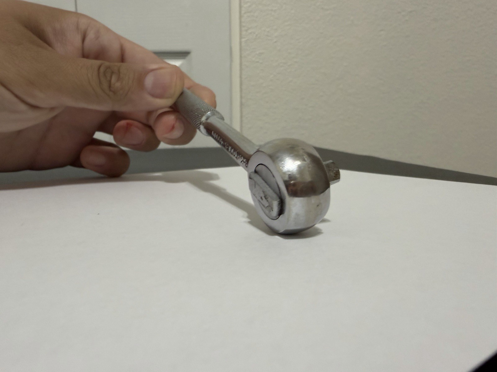 S-K Tools Chrome Ratchet 40970 USA 1/4″ Drive 4-1/2″ Knurled Handle