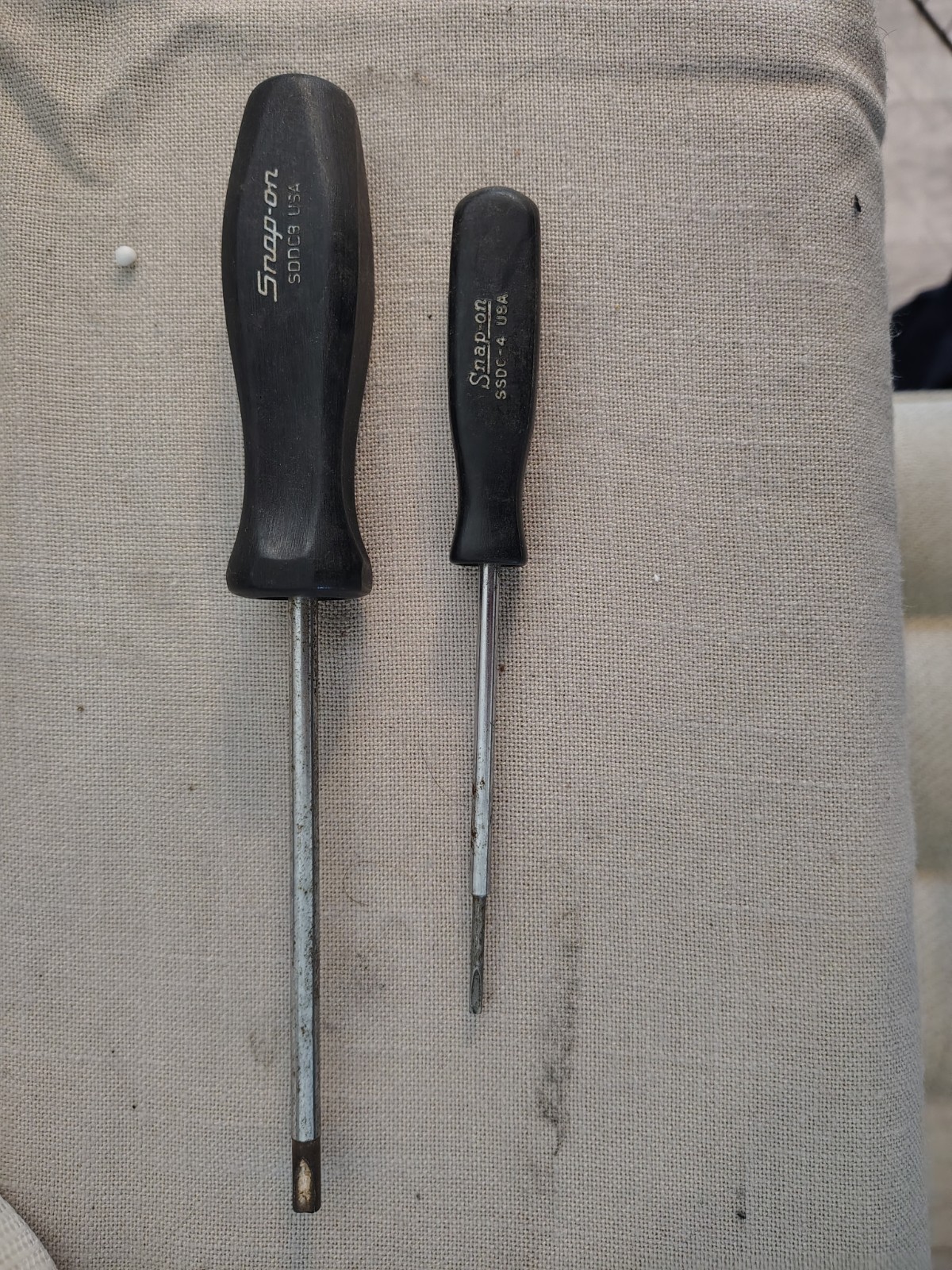 2pc Snap-on SDDC8 SSDC-4 Clutch Head Screwdriver Set Black Handle – Made in USA