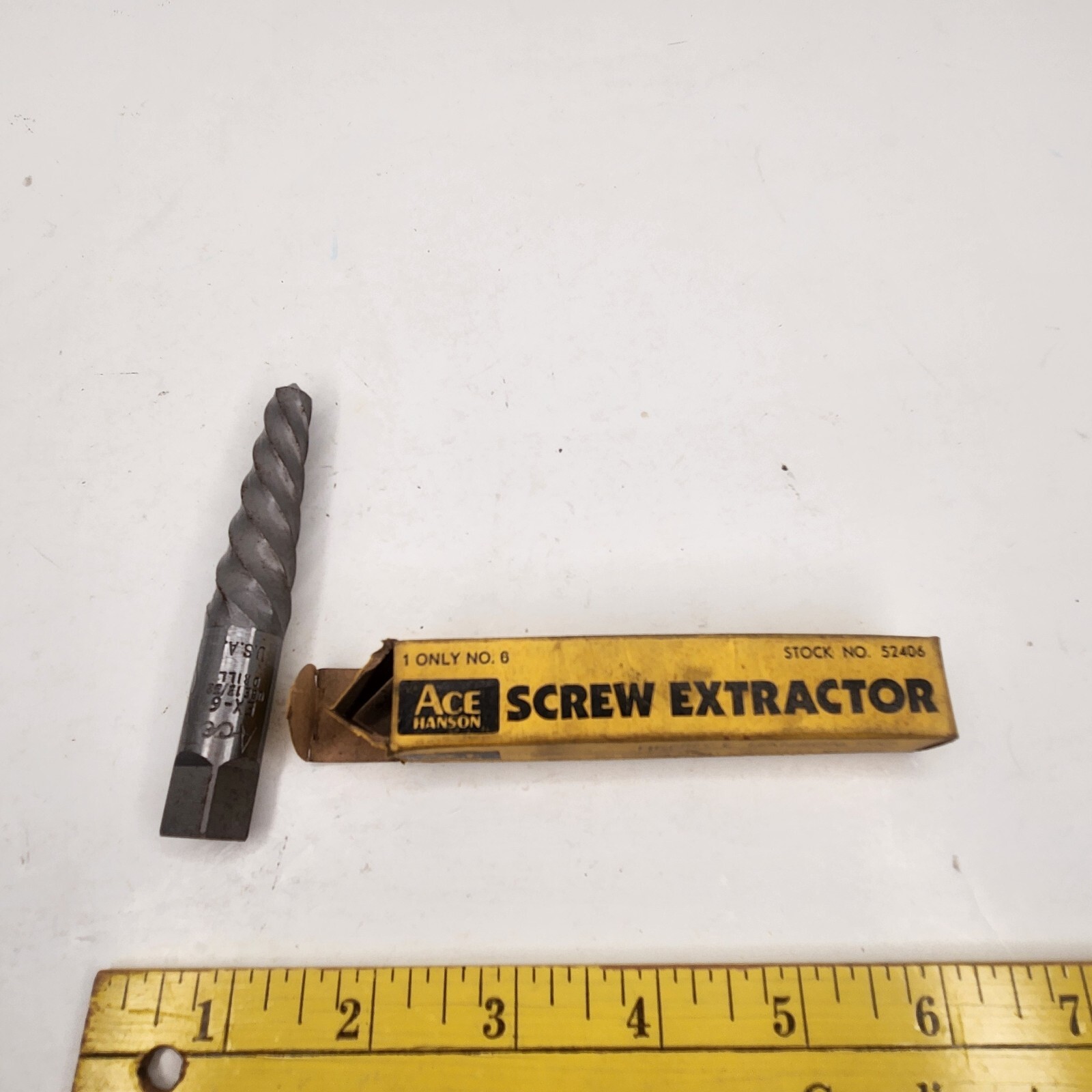 Vintage NOS ACE EX-6 LH Spiral Fluted Screw Bolt Extractor Drill 13/32”