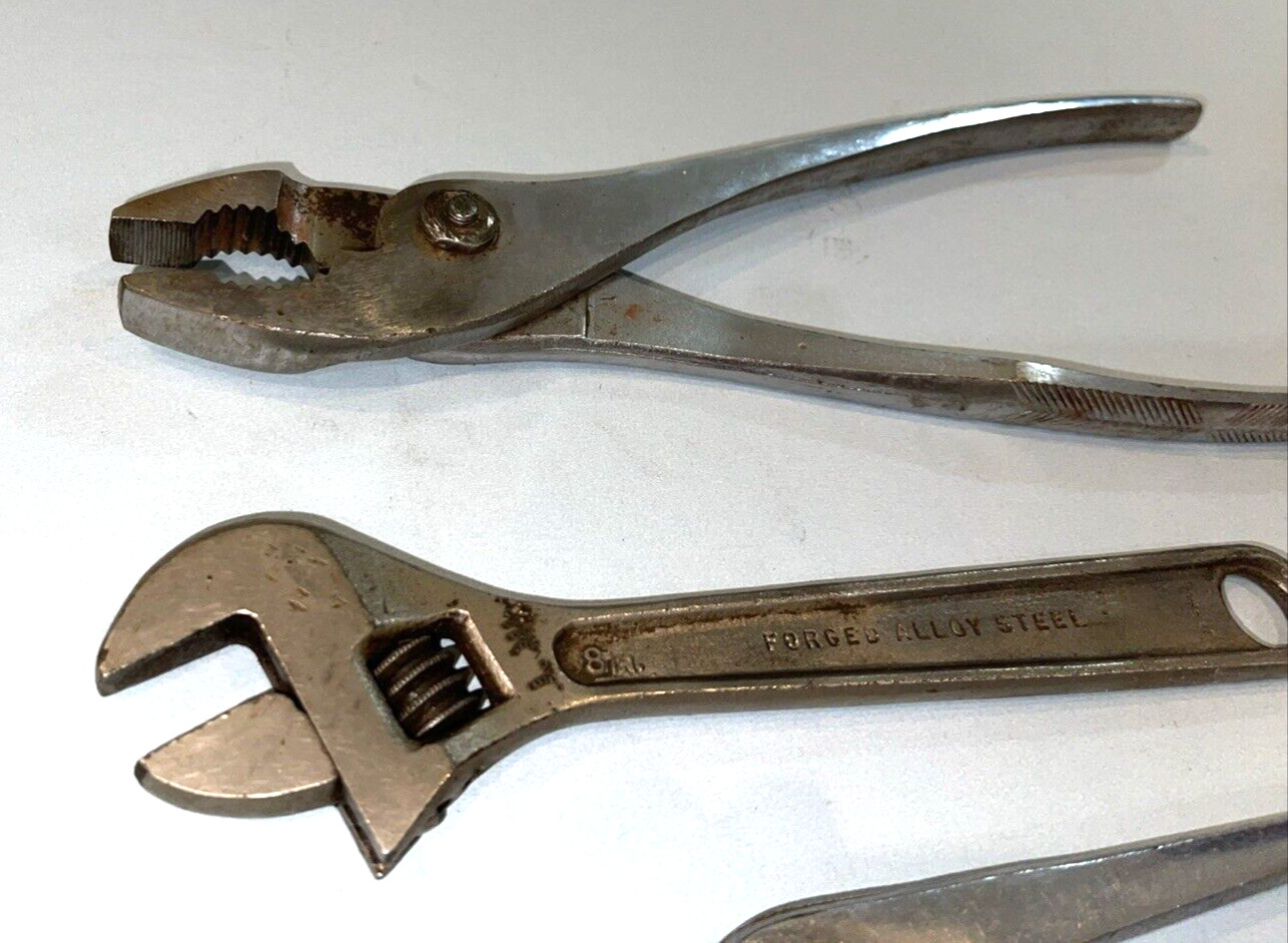 PROTO TOOLS 3 PIECE ALLIGATOR, SLIP JOINT PLIERS & CRESCENT STYLE WRENCH