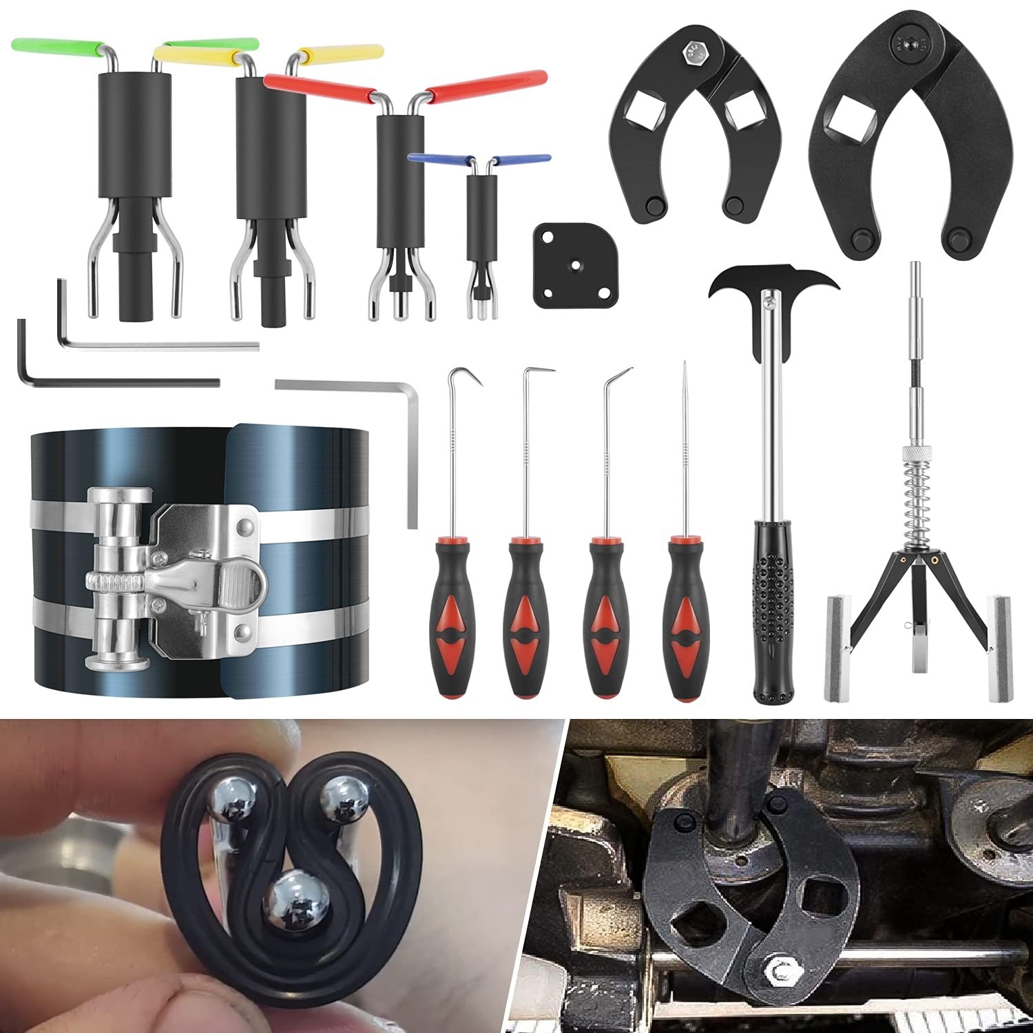 Hydraulic Cylinder Repair Tool Kit for Skid Steers, Loaders & Backhoes – 17pcs S