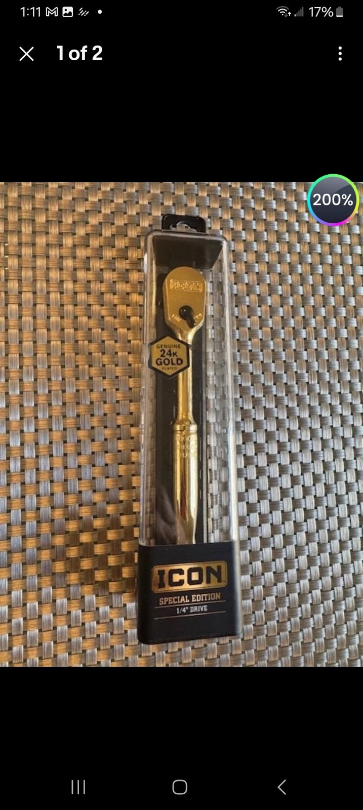 NEW ICON 1/4″ Ratchet 24K Gold Plated Special Edition 59786 SEALED