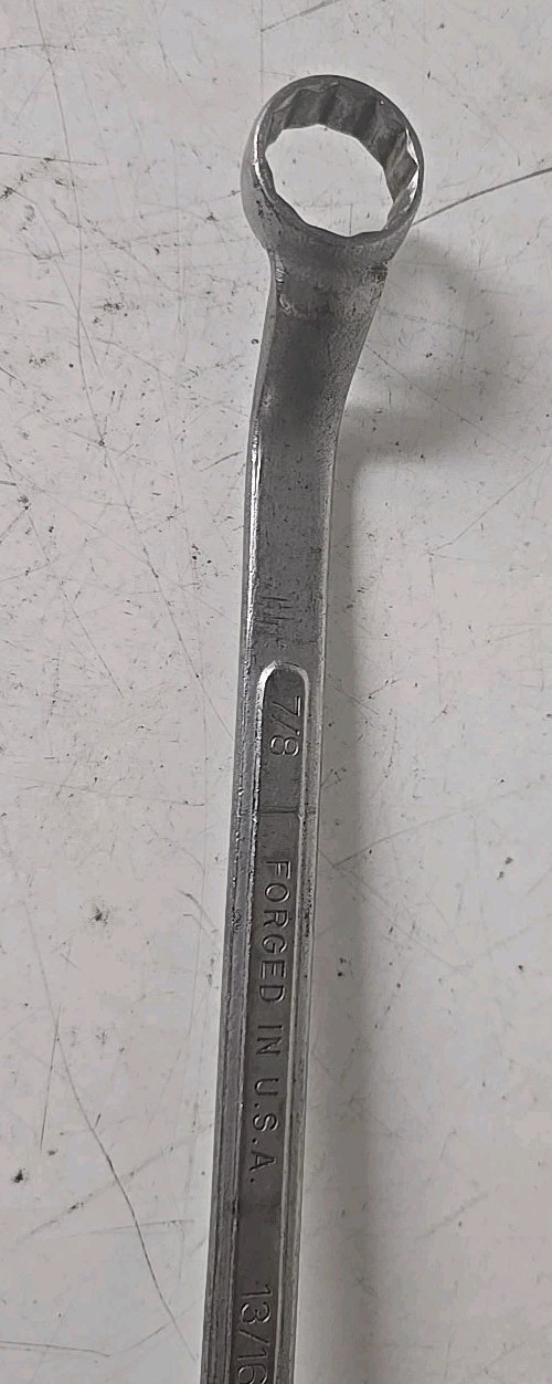 Vintage Craftsman Tools Vanadium 7/8” x 13/16” Offset 12pt Double Box End USA