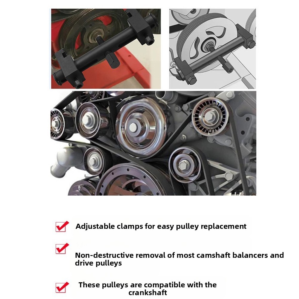 Adjustable Car Pulley Removal Tool Threaded Design for Professional Auto Repair