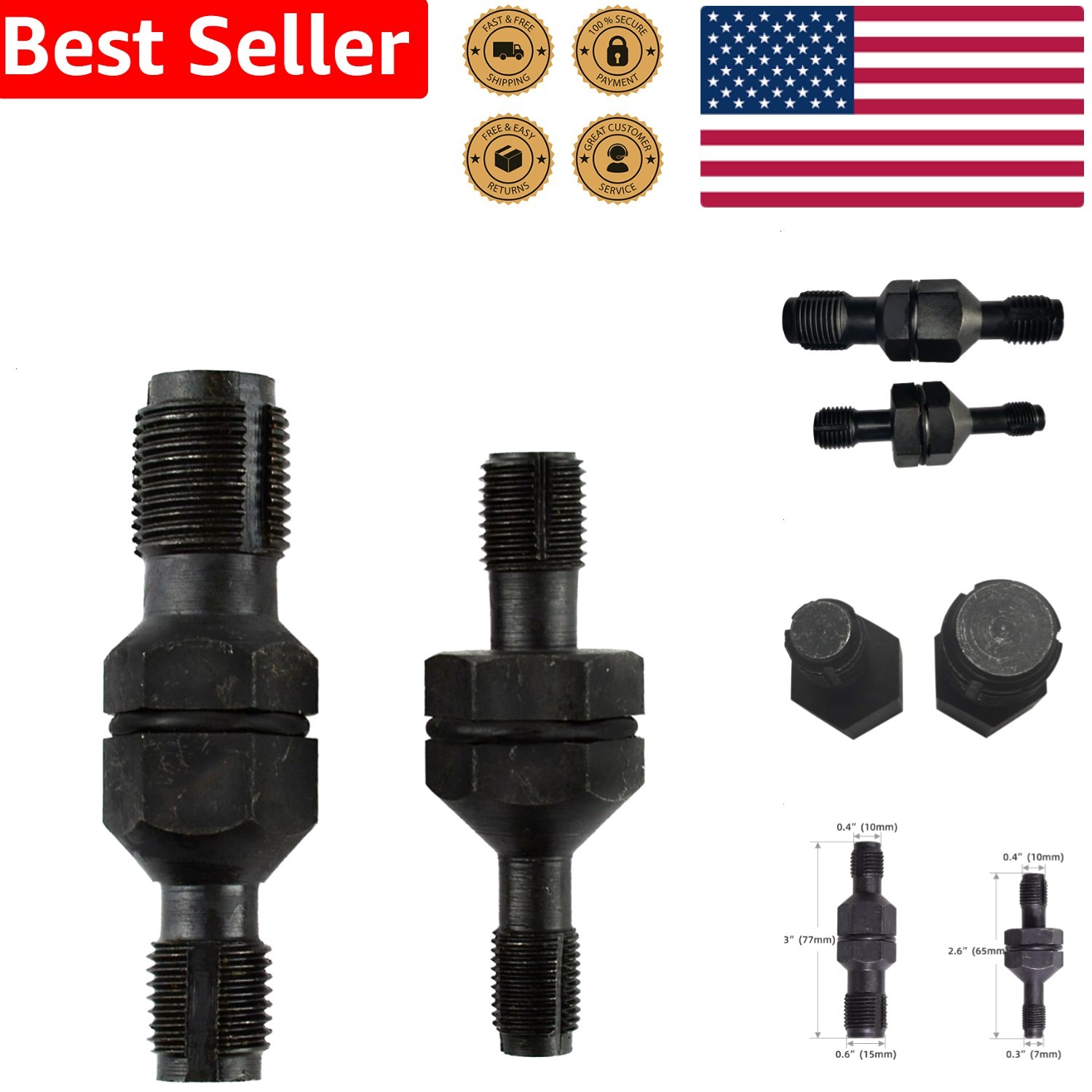 Heavy Duty Spark Plug Thread Chaser Tool M10x1.0 M12x1.25 Rethread Kit