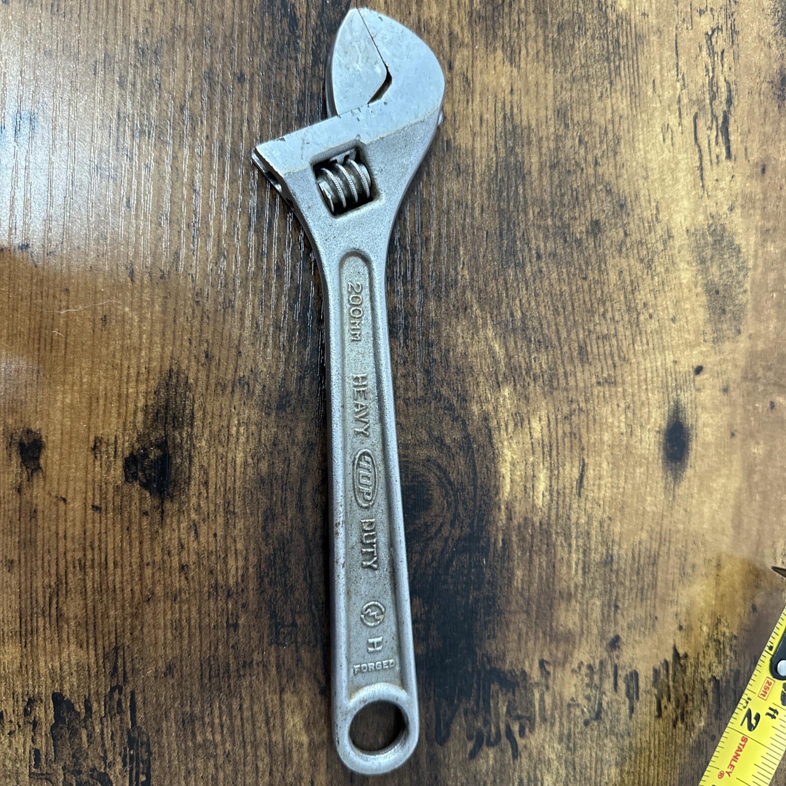 TOP 200mm 8” Adjustable Wrench Spanner Forged Chrome Vanadium Heavy Duty Tool