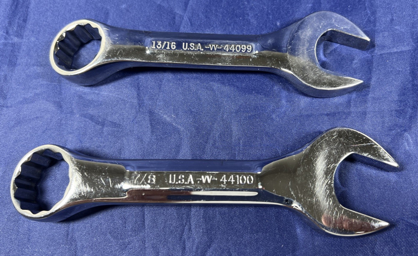 Set Of 11 Craftsman USA 12pt SAE Stubby Combination Wrench Set VV Series