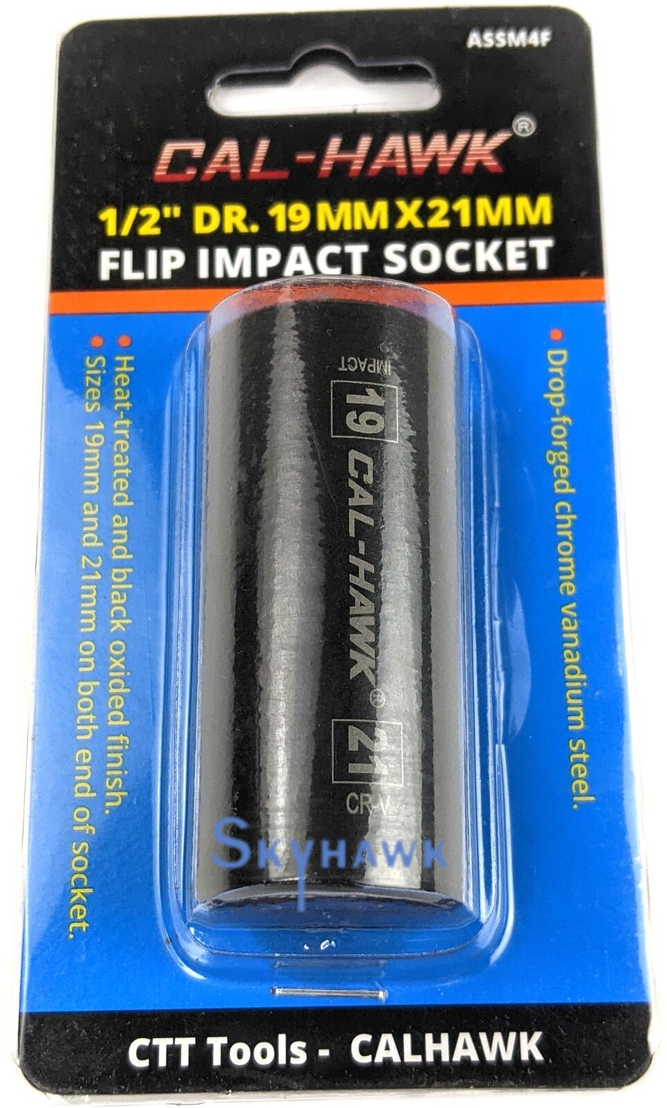 1/2″ DR. 19MM x 21MM flip IMPACT SOCKET 6 POINT SKT chrome vanadium