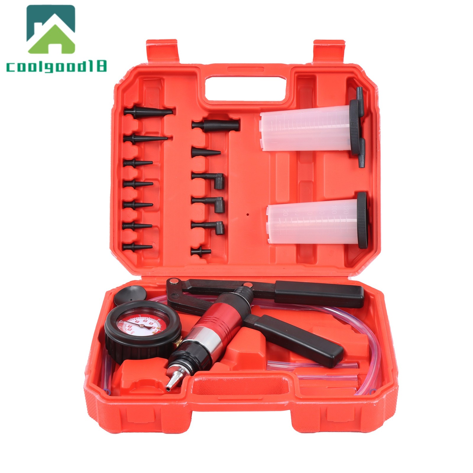 23PCS Handheld Vacuum Pump Tester Brake Bleeder Kit Brake System Bleeding Tools
